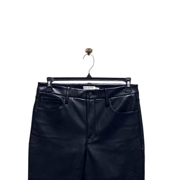 Good American Good Icon Faux Leather Pants Black Size 12/31 - Picture 6 of 16